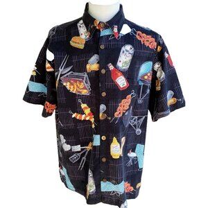 Koko Hawaiian Luau Shirt Mens L MCM Tiki Beach Party USA Cabana Rayon Coconut